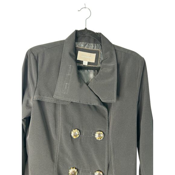 Croft and Barrow Coat Womens Size M Black Double Breasted Peacoat Winter Casual - Picture 2 of 12